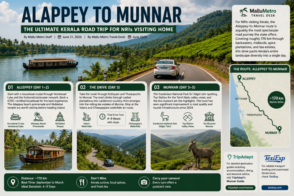 Alleppey to Munnar: The Ultimate Kerala Road Trip for NRIs Visiting Home