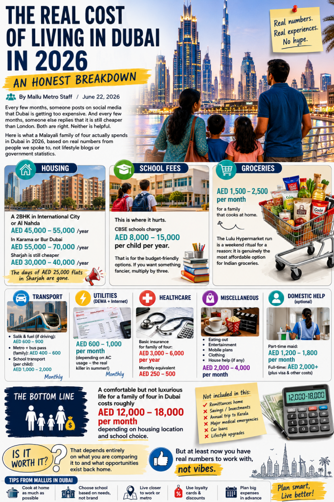 The Real Cost of Living in Dubai in 2026: An Honest Breakdown