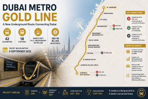 Dubai Metro Gold Line Explained: 42 km, 18 Stations and a New Underground Route