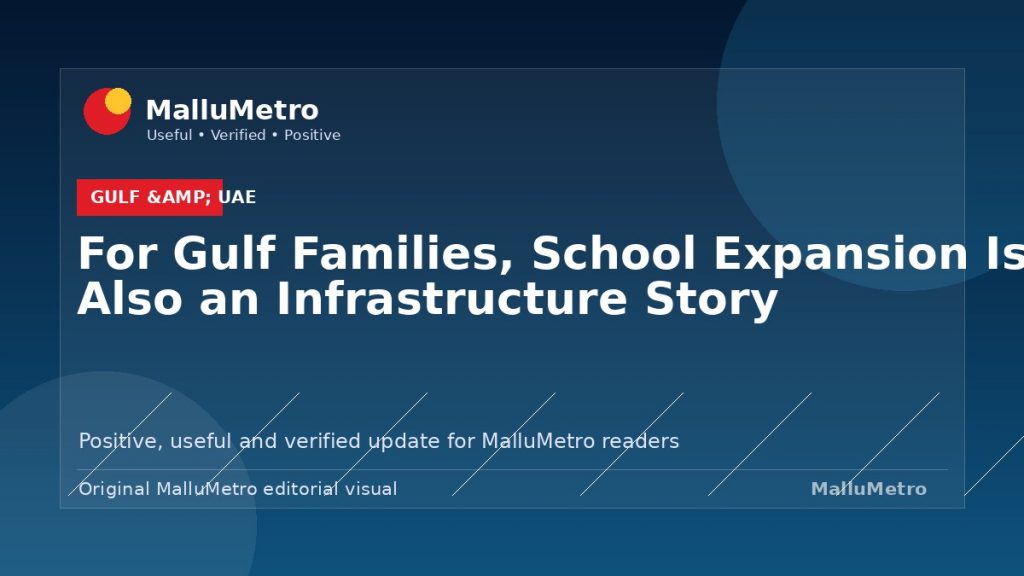For Gulf Families, School Expansion Is Also an Infrastructure Story - Gulf & UAE update for MalluMetro readers