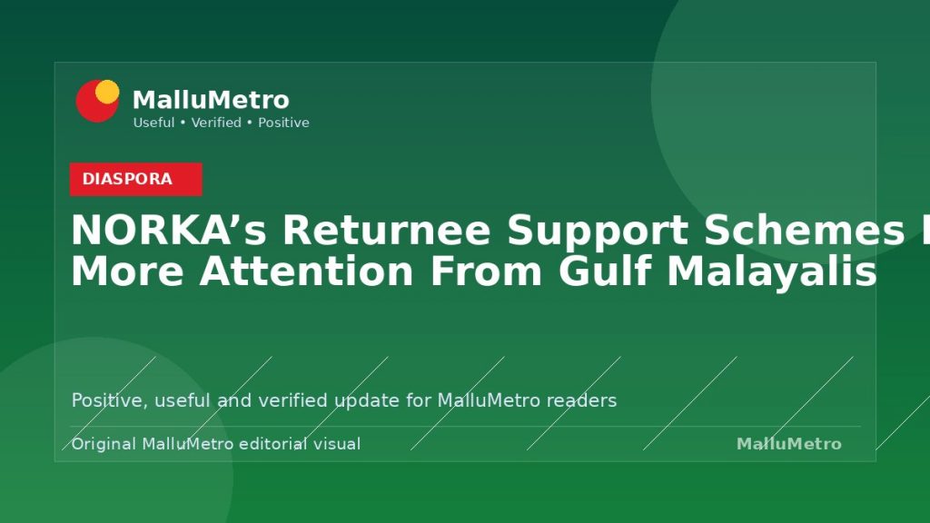 NORKA’s Returnee Support Schemes Deserve More Attention From Gulf Malayalis - Diaspora update for MalluMetro readers