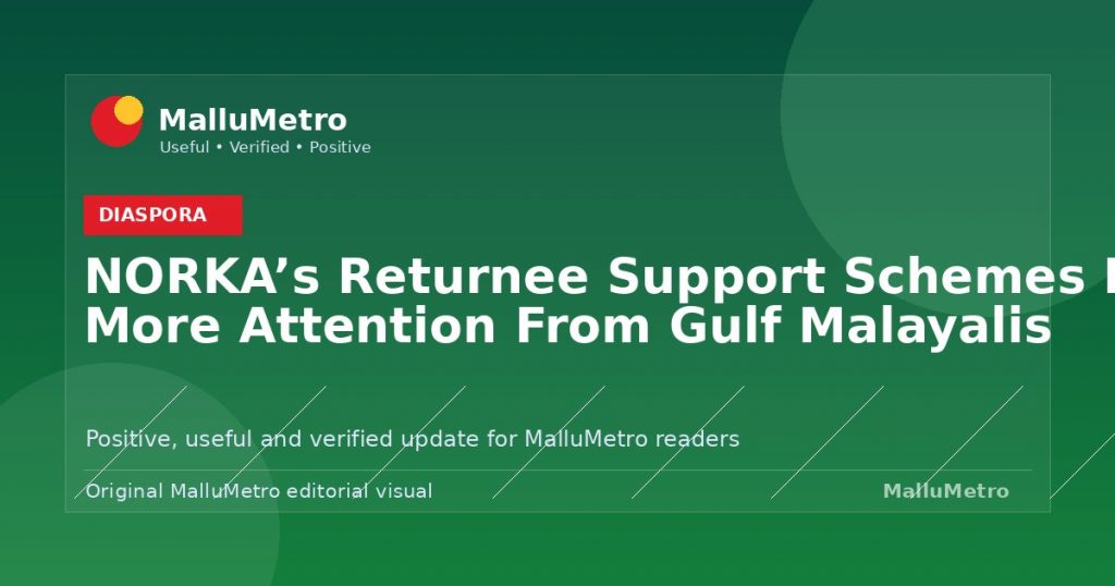 NORKA’s Returnee Support Schemes Deserve More Attention From Gulf Malayalis - Diaspora update for MalluMetro readers