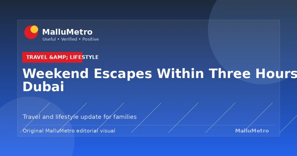 Weekend Escapes Within Three Hours of Dubai - Travel & Lifestyle update for MalluMetro readers